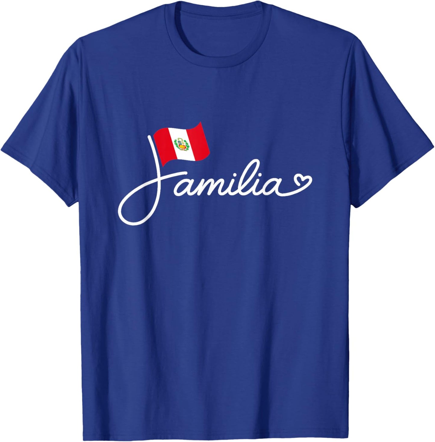 Peru Familia - Peruvian Flag Family Heritage Word Art T-Shirt - T-Shirt | Royal