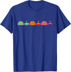 Diwali Hindu Festival Lights Rangoli Diya Colorful Festive T-Shirt - T-Shirt | Royal
