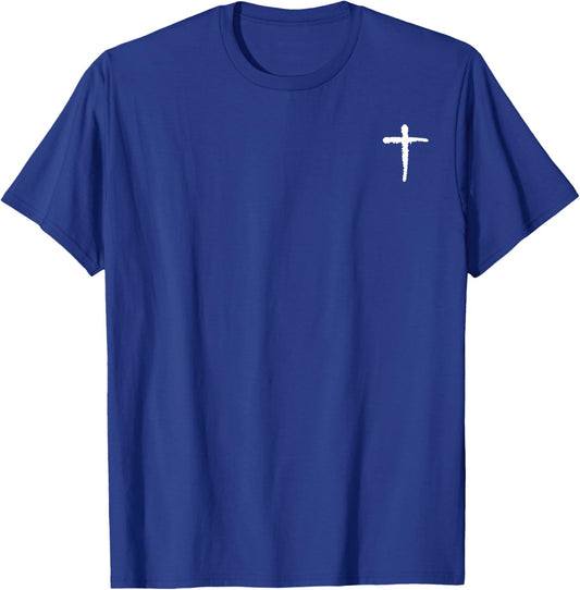 (2 Sided) Til You Cant Cross Christian Motivation T-Shirt - T-Shirt | Royal