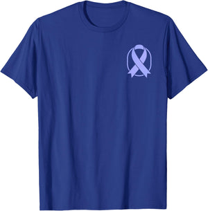 Periwinkle Ribbon Stomach Cancer Awareness T-Shirt - T-Shirt | Royal
