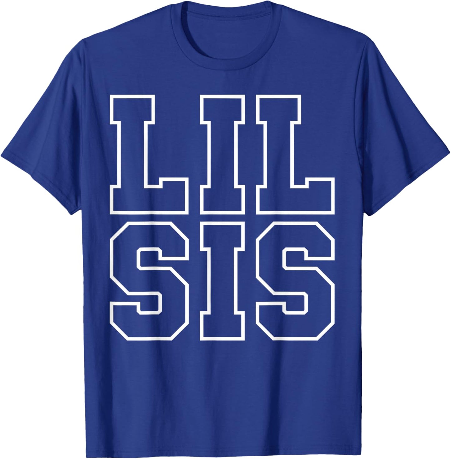 Lil Sis Funny Athletic Lettering Siblings Little Sister T-Shirt - T-Shirt | Royal