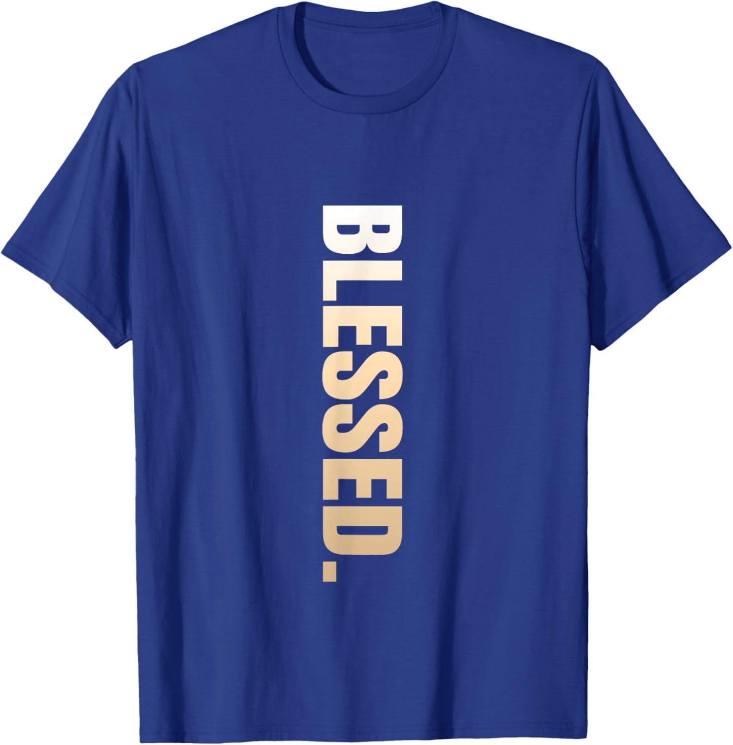 Tan Blessed Vertical Tan Color Graphic T-Shirt - T-Shirt | Royal