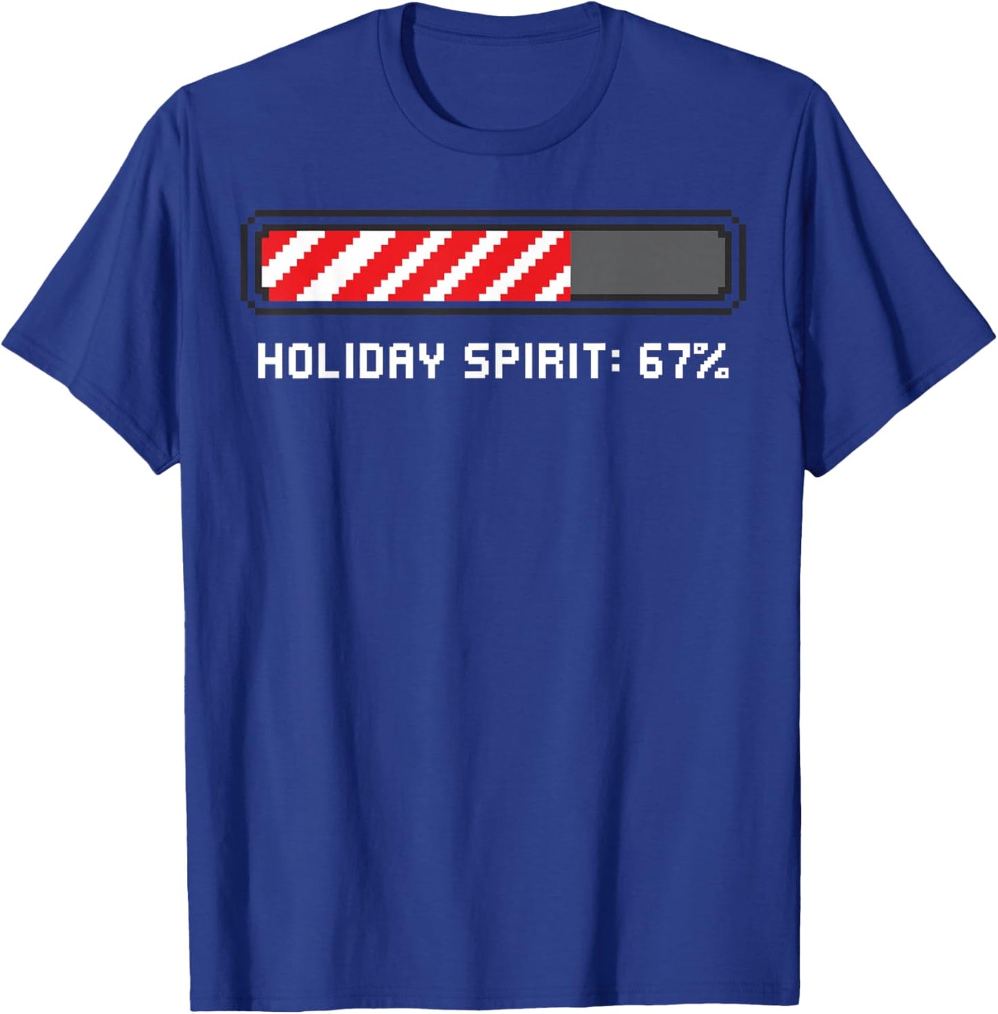 Funny Christmas Loading Bar 67 Candy Cane T-Shirt - T-Shirt | Royal