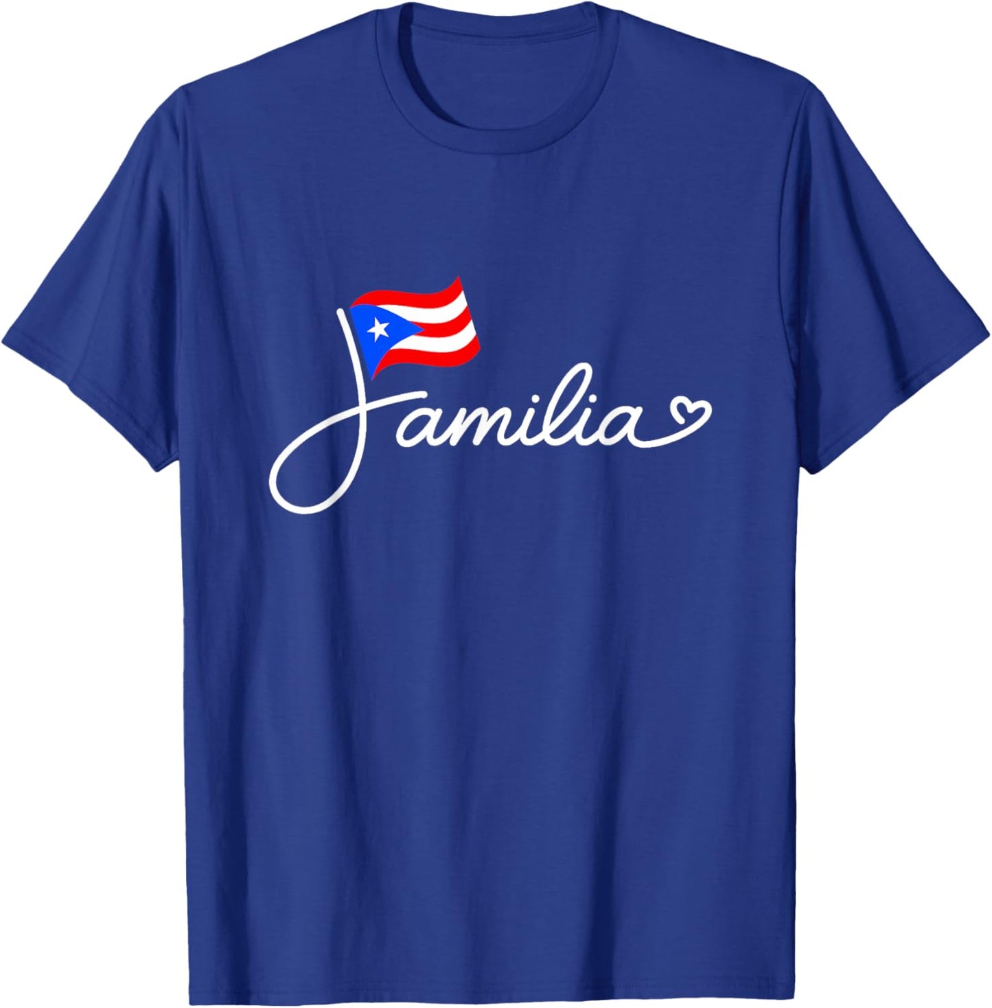Puerto Rico Familia - Puerto Rican Flag Family Word Art T-Shirt - T-Shirt | Royal