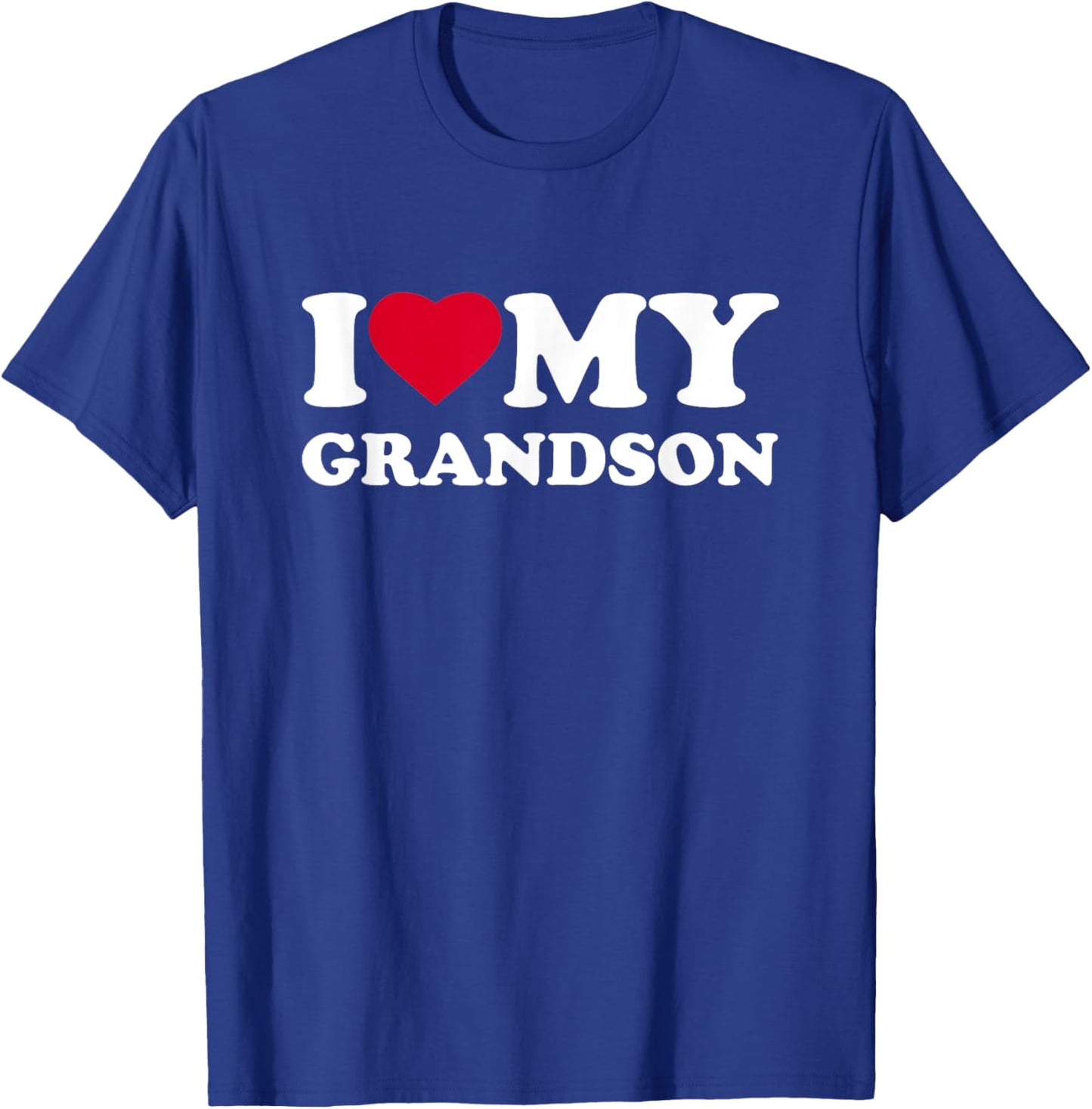 I Love My Grandson Heart Funny Family T-Shirt - T-Shirt | Royal