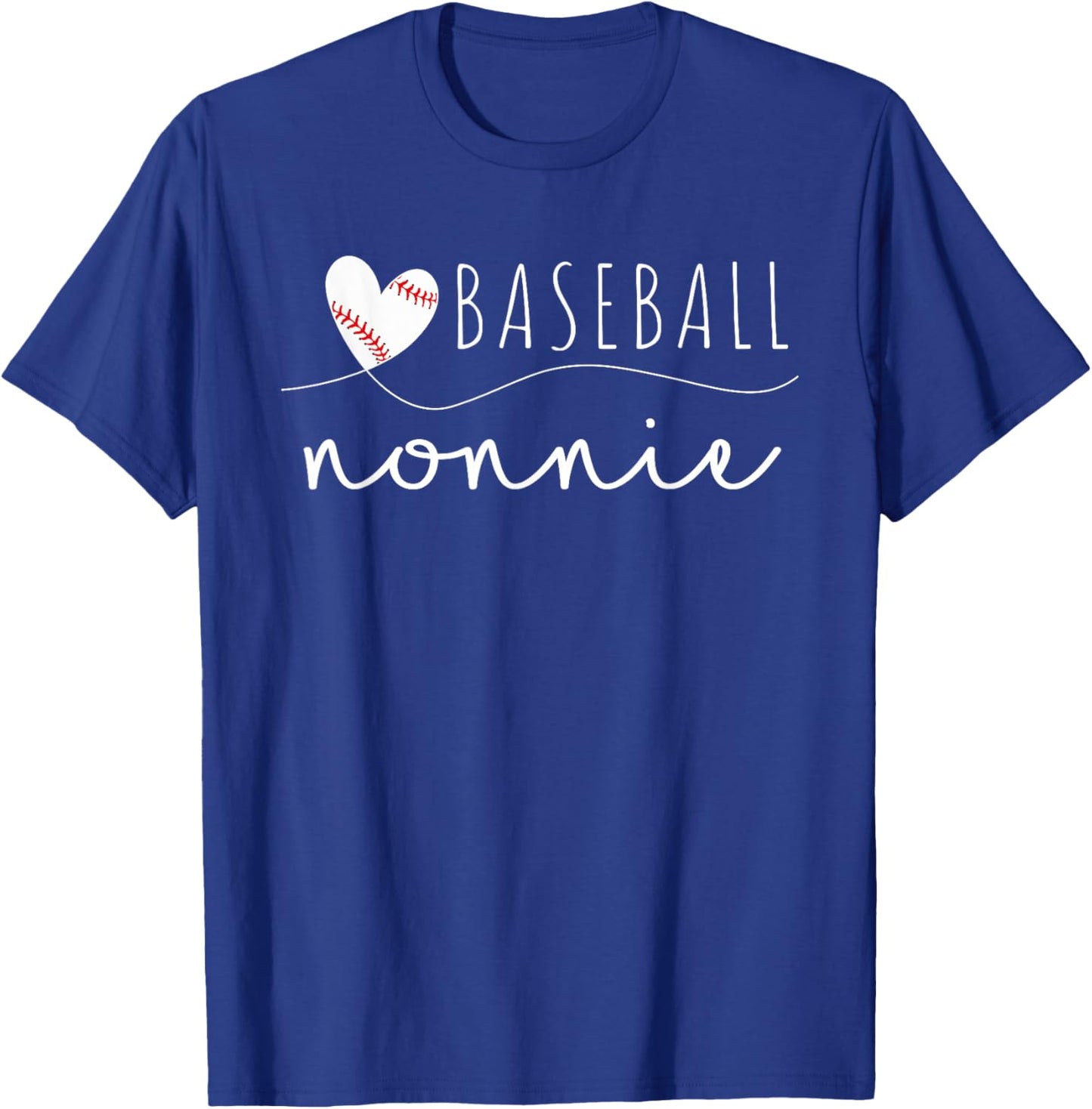 Baseball Nonnie Baseball Heart Family Matching T-Shirt - T-Shirt | Royal