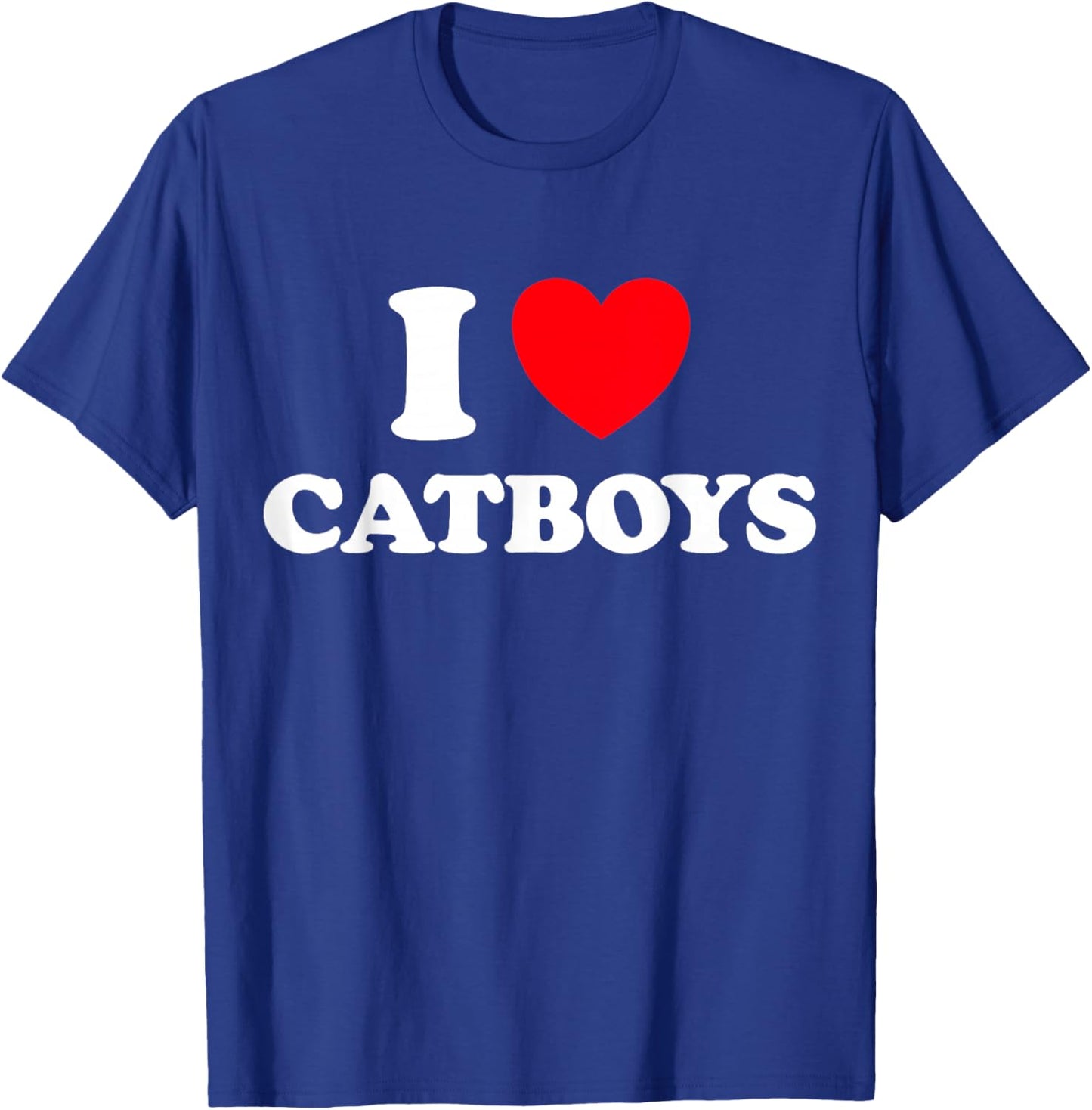 Cat Boy Heart Funny Cute Costume Furry Catboy Joke Meme Fan T-Shirt - T-Shirt | Royal