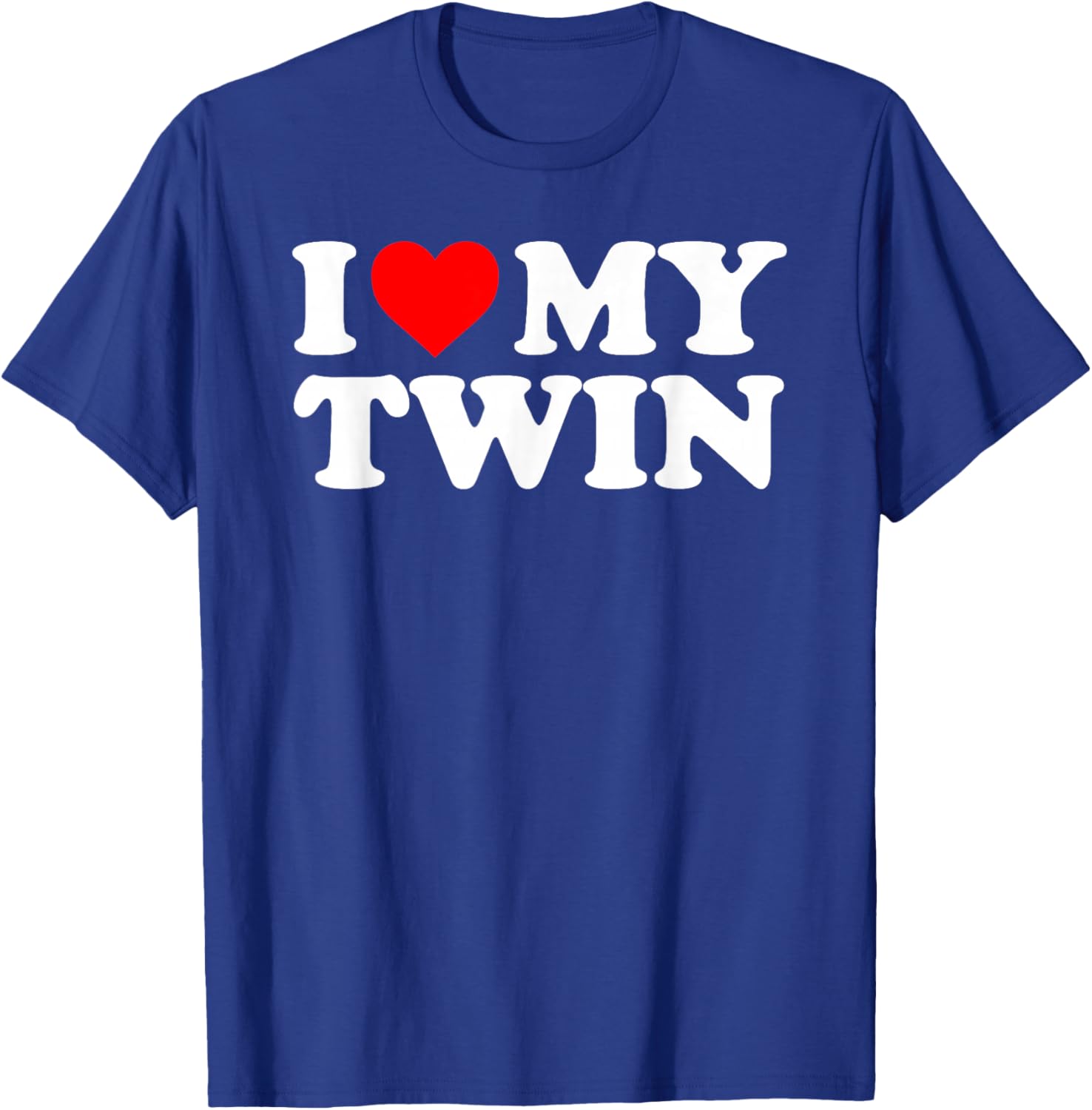 I Love My Twin - Red Heart T-Shirt - T-Shirt | Royal
