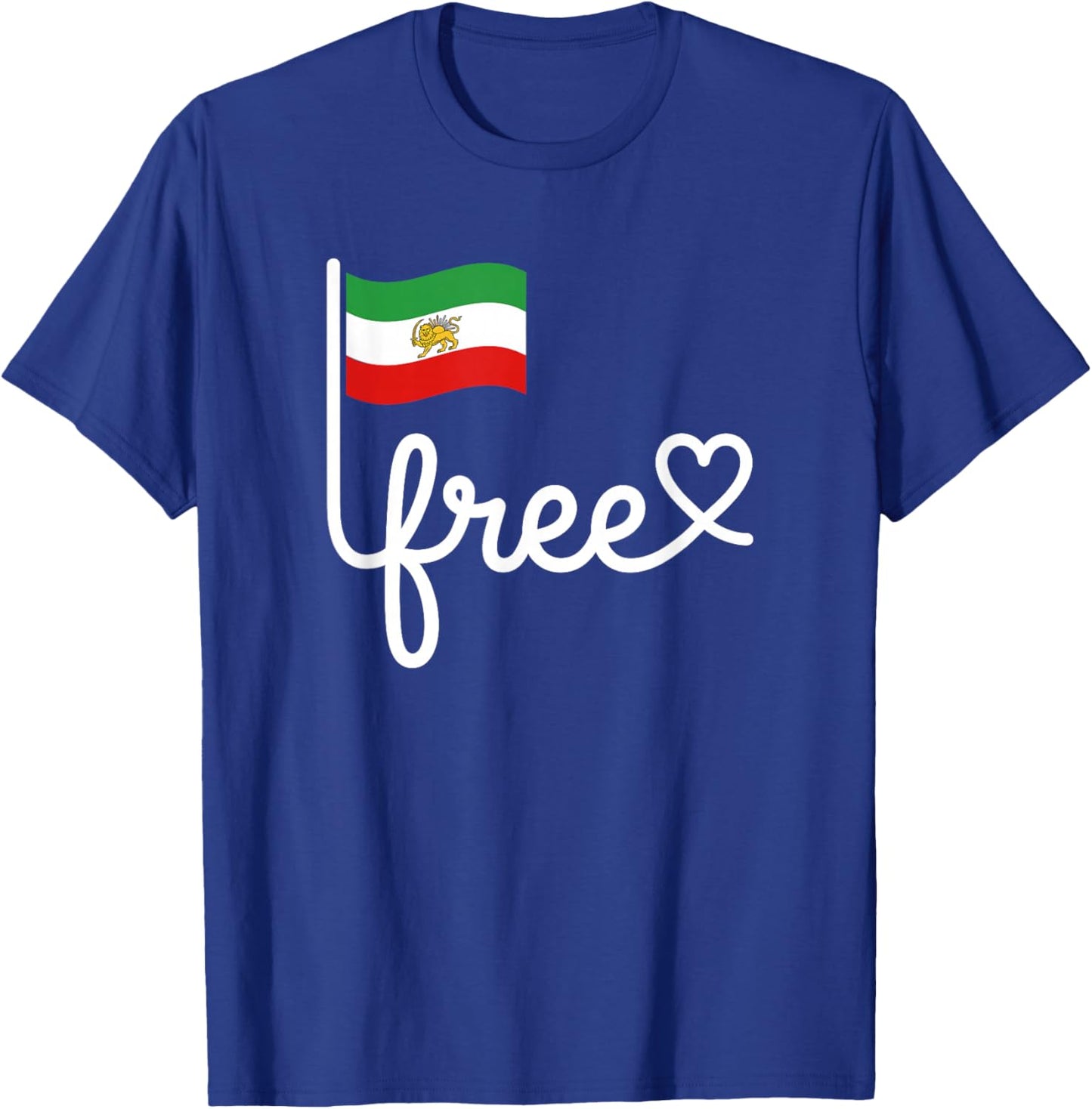 Free Iran T Iranian Flag Lion T-Shirt - T-Shirt | Royal