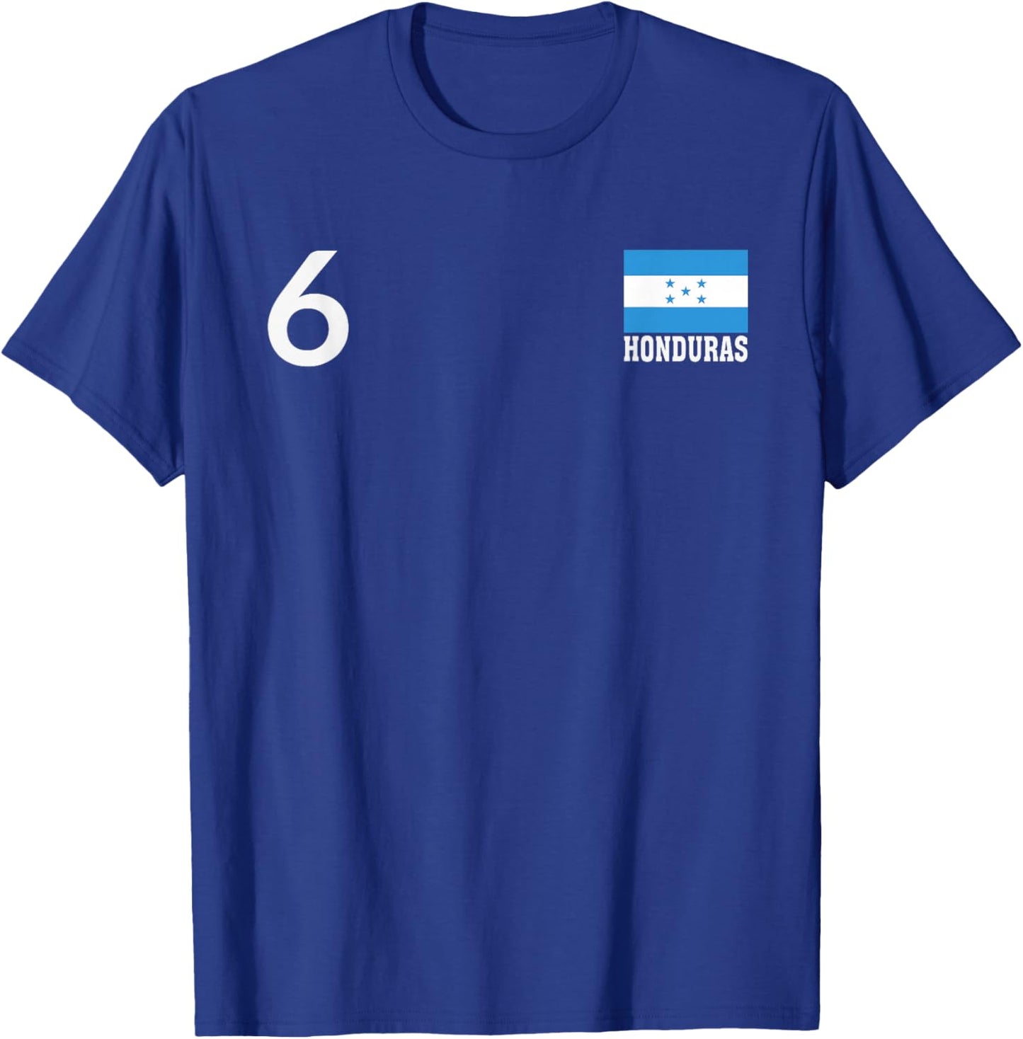 Honduras Number 6 National Flag Country Heritage T-Shirt - T-Shirt | Royal