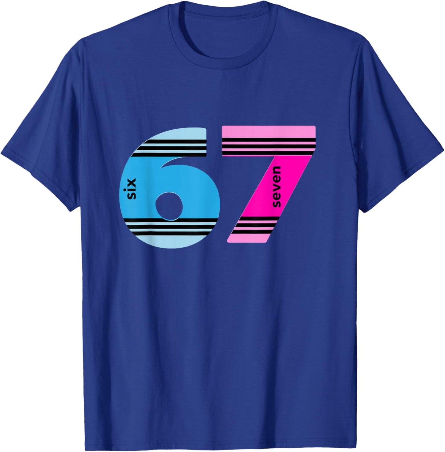 67 Crayon Design - Cool Baseball Crayon 6 7 Funny 67 T-Shirt - T-Shirt | Royal