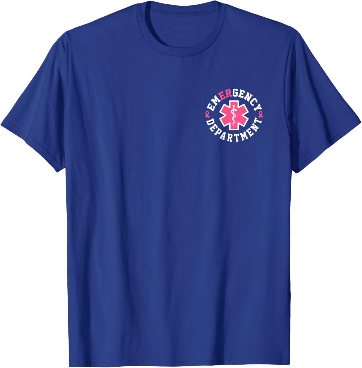 Emergency Department Emergency Room Nurse Breast Cancer T-Shirt - T-Shirt | Royal