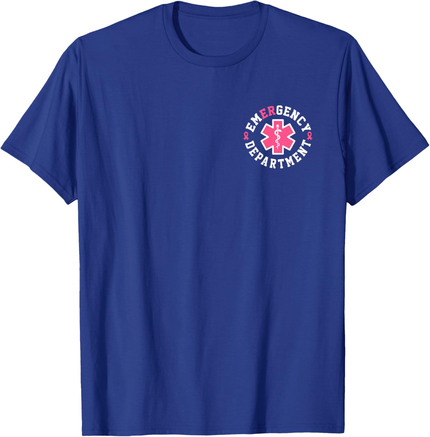 Emergency Department Emergency Room Nurse Breast Cancer T-Shirt - T-Shirt | Royal