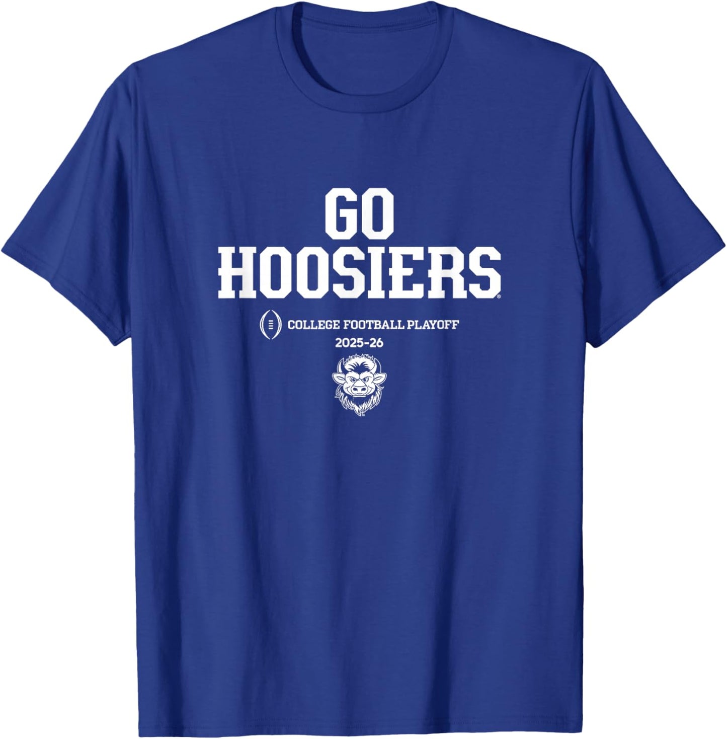 Indiana Hoosiers College Football Playoff Text Slogan 2025 T-Shirt - T-Shirt | Royal