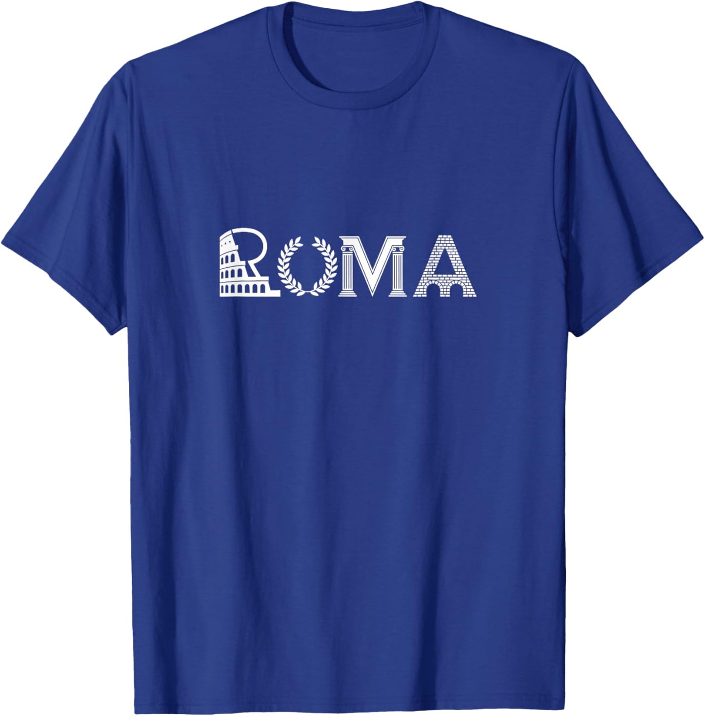 Roma Italy Souvenir - Rome Colosseum Aqueduct Word Art T-Shirt - T-Shirt | Royal