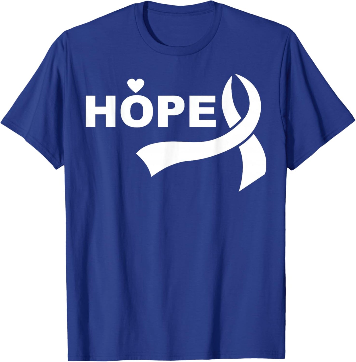 Hope Lung Cancer Month Awareness White Ribbon Support T-Shirt - T-Shirt | Royal