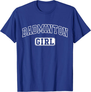 Badminton Girl Funny Athletic Lettering Daughter Youth Kids T-Shirt - T-Shirt | Royal