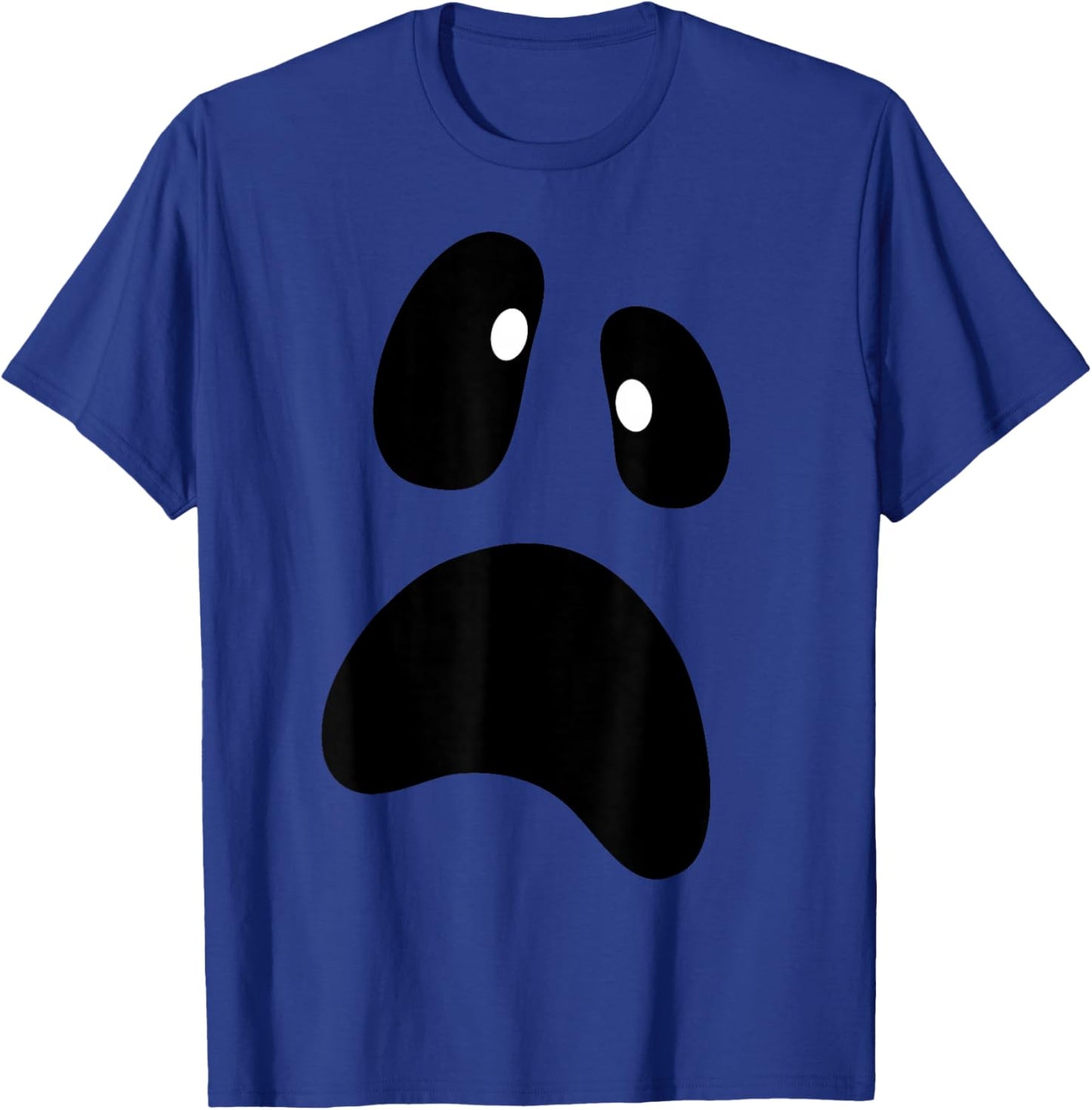 Ghost Silly Face Spooky Halloween Ghost Face Easy Costume T-Shirt - T-Shirt | Royal