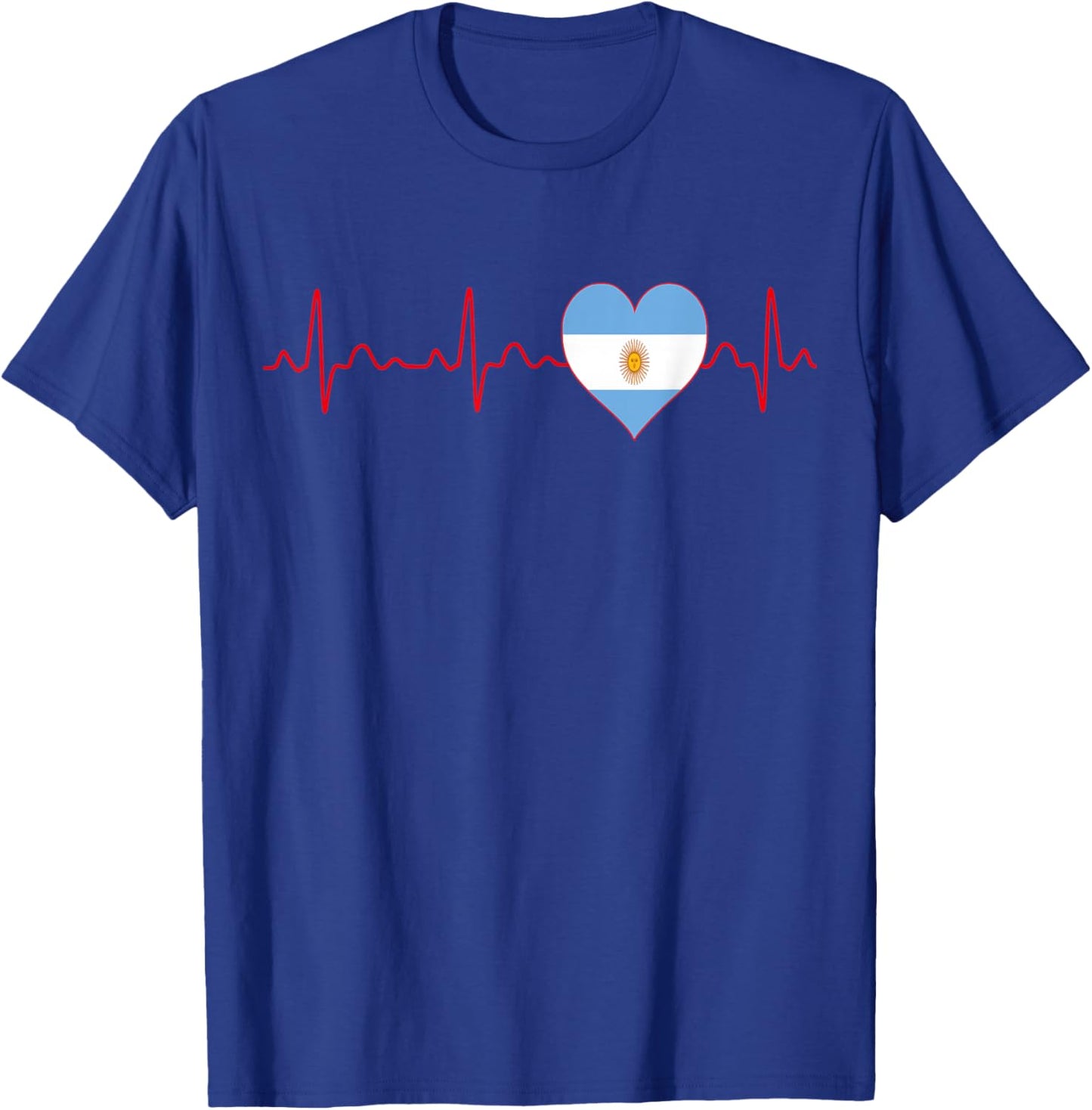Argentina Flag Heartbeat EKG Patriotic National Souvenir T-Shirt - T-Shirt | Royal