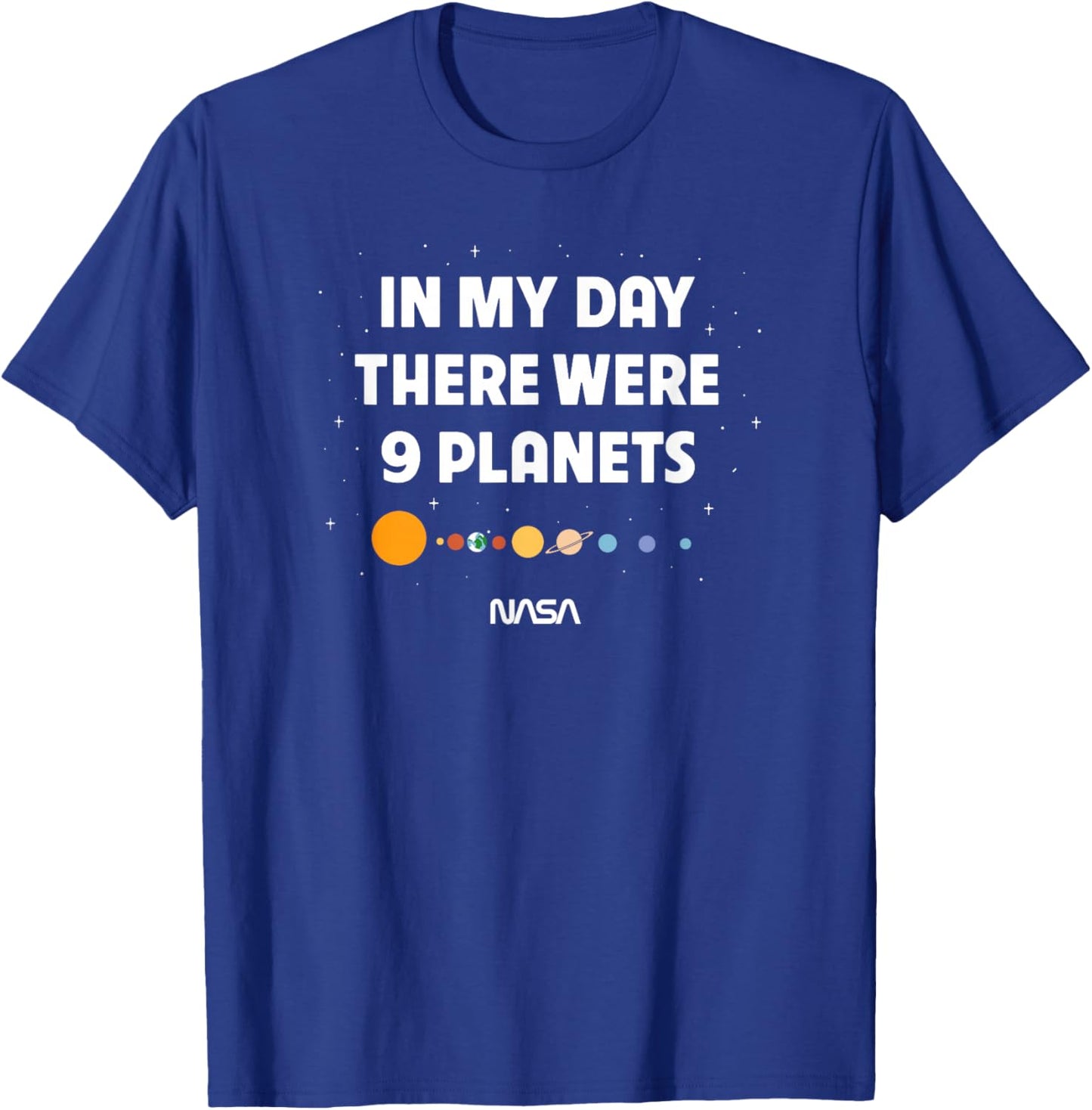 NASA There were Nine Planets Funny Retro Space Science T-Shirt - T-Shirt | Royal