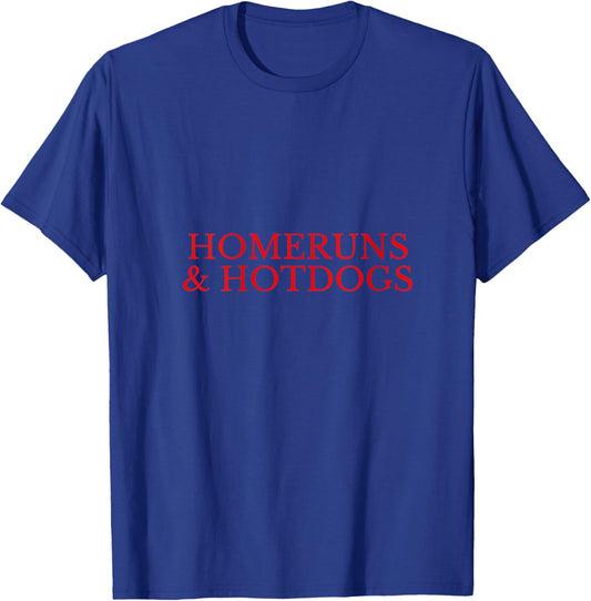 Women's Homeruns and Hotdogs Graphic Baseball mom V-Neck T-Shirt - T-Shirt | Royal