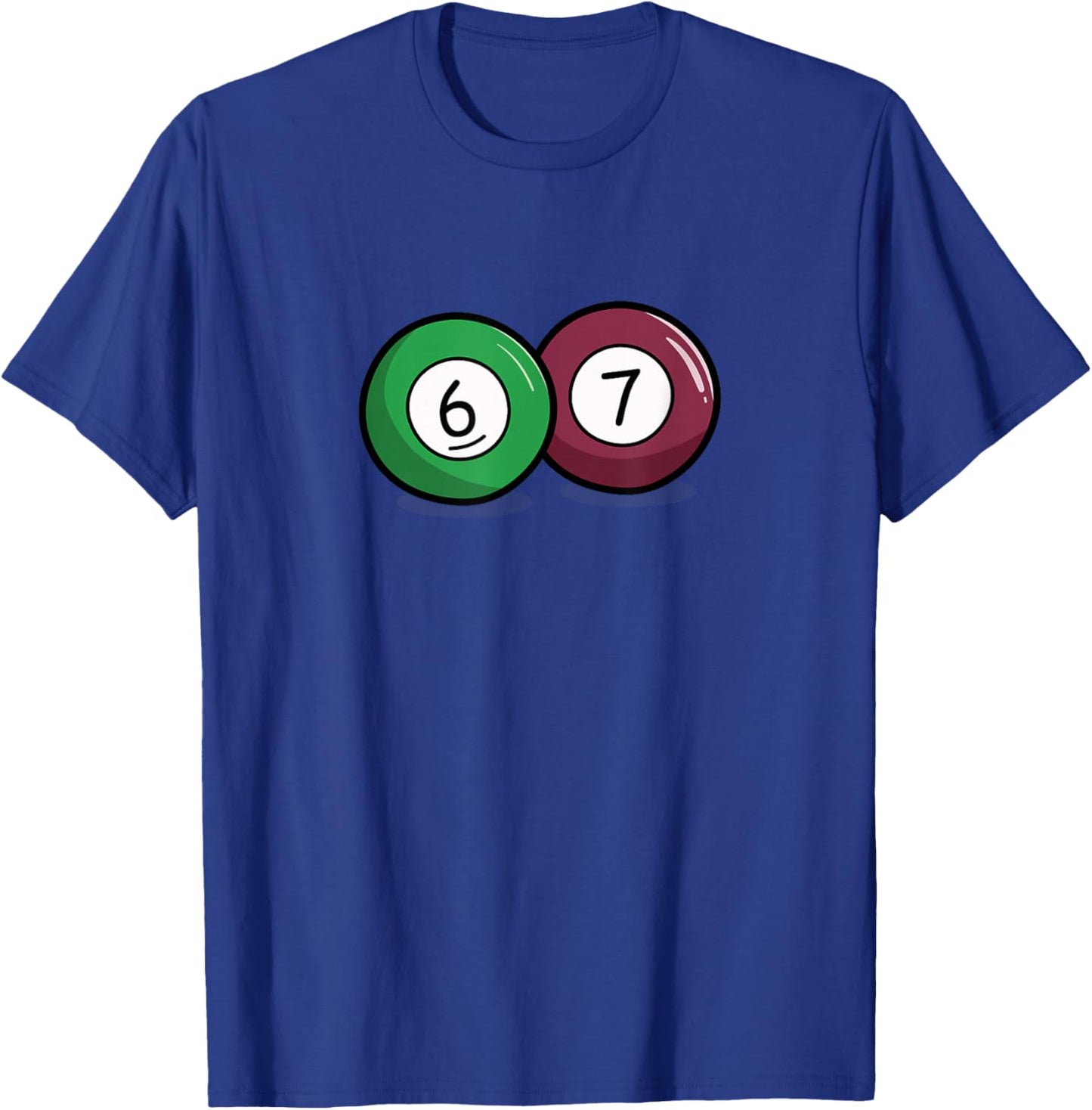 Funny 6 7 Meme Pool Billiard Balls T-Shirt - T-Shirt | Royal
