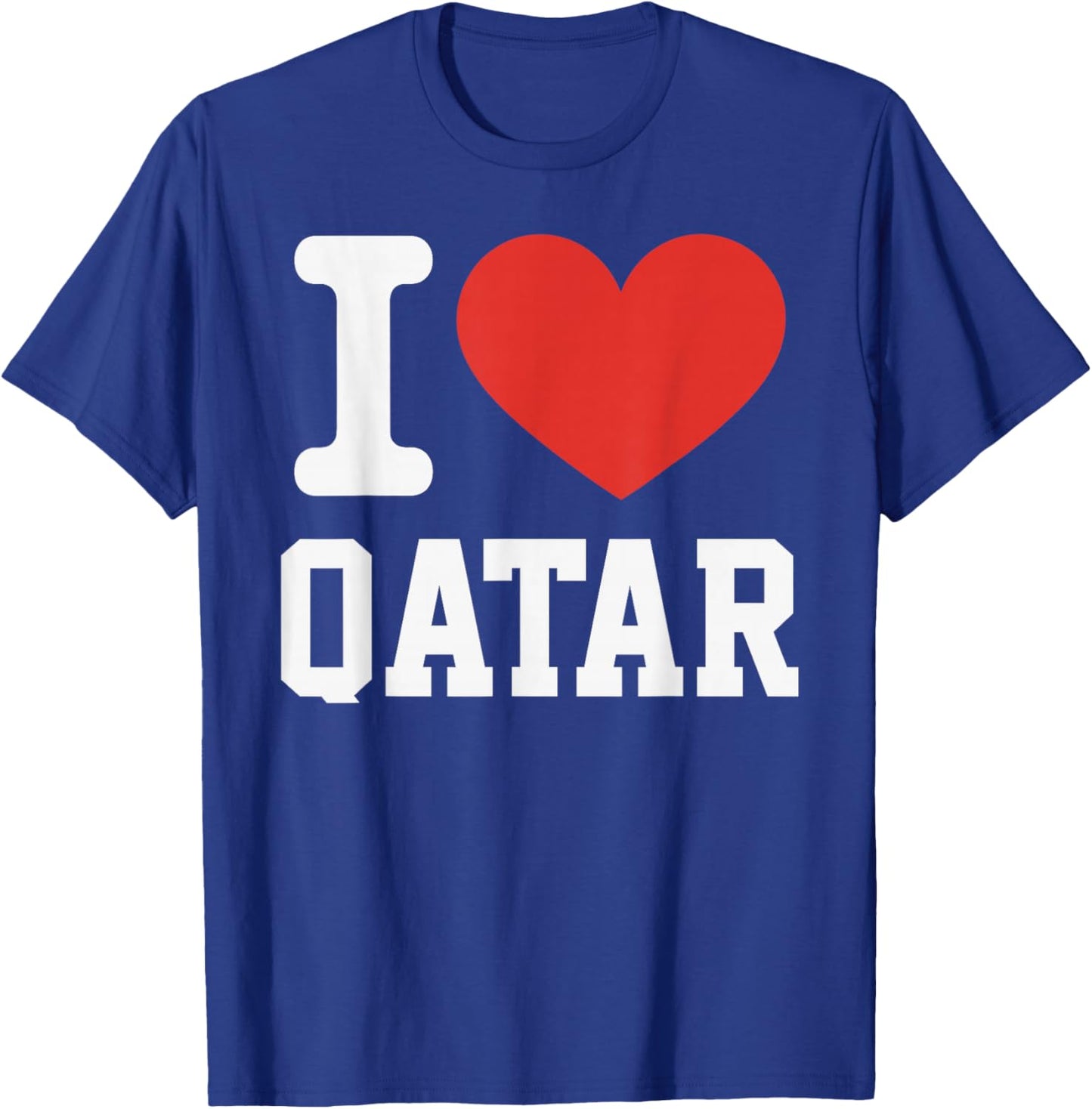 I Love Qatar Heart Souvenir Lovers Pride Travel T-Shirt - T-Shirt | Royal