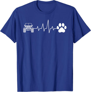 4x4 Off Road Driving Paw Heartbeat Cat Dog Lover Offroading T-Shirt - T-Shirt | Royal
