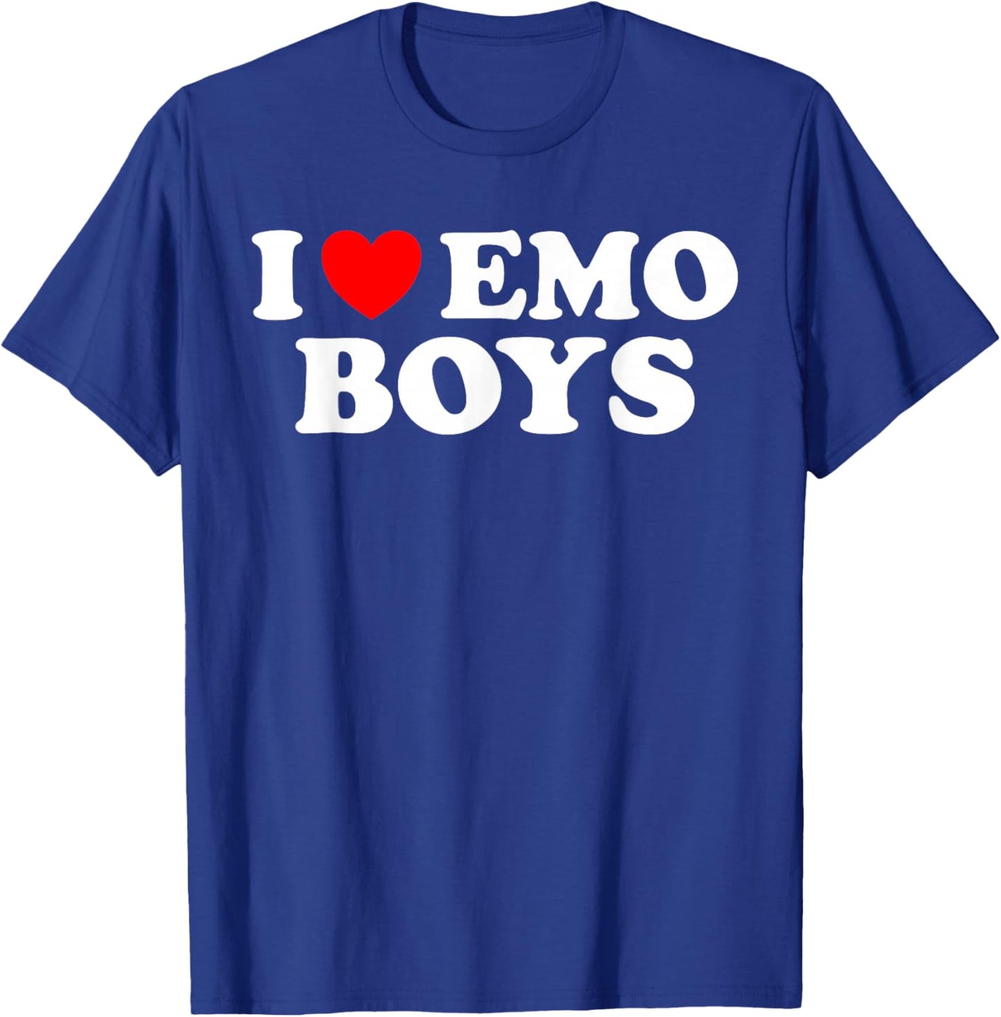 I Love Emo Boys - Funny Elder Emo Heart Pop Punk Goth Humor T-Shirt - T-Shirt | Royal