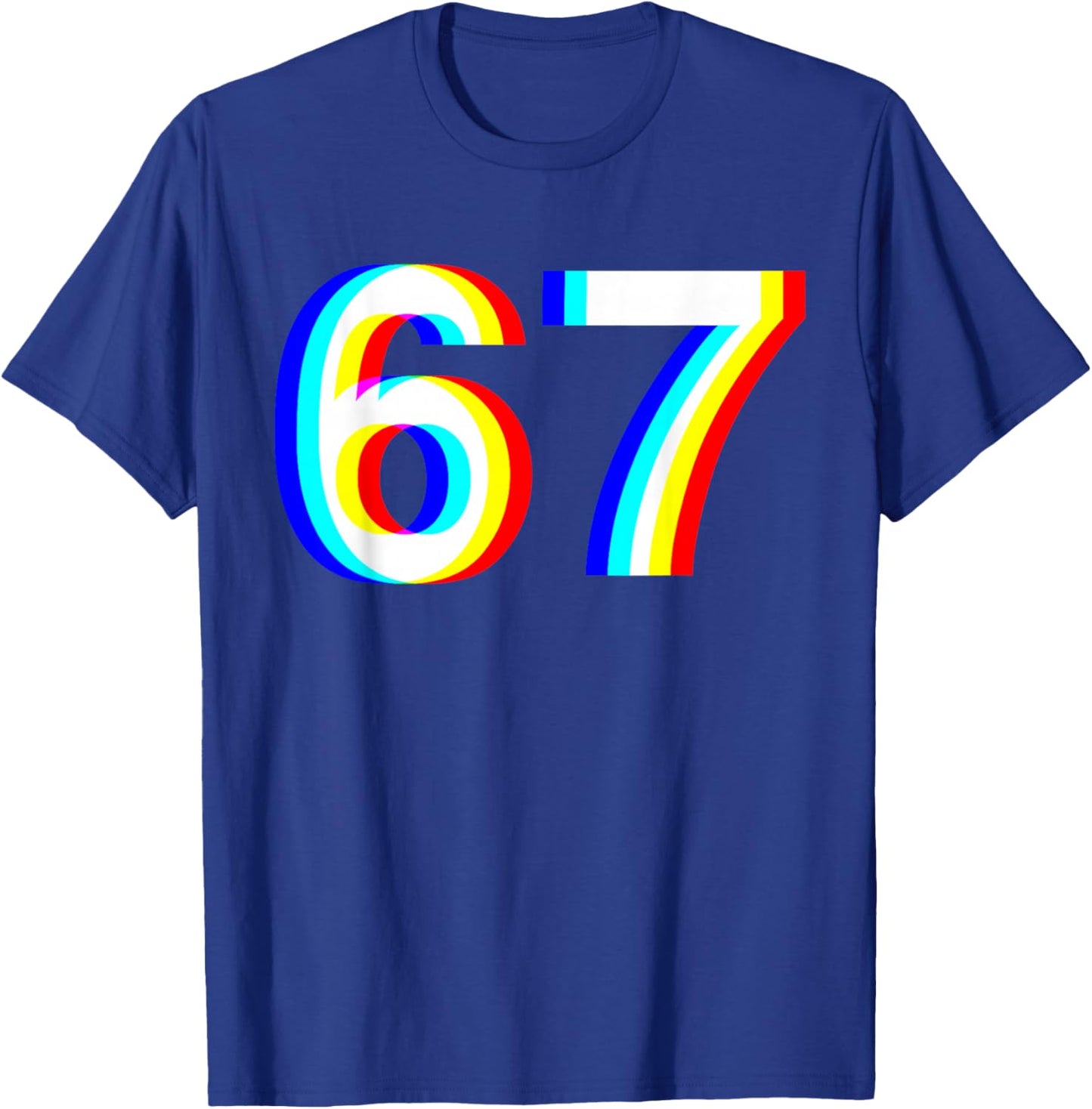 67 Meme Funny Six Seven Retro Trippy Vaporwave EDM 6-7 Slang T-Shirt - T-Shirt | Royal