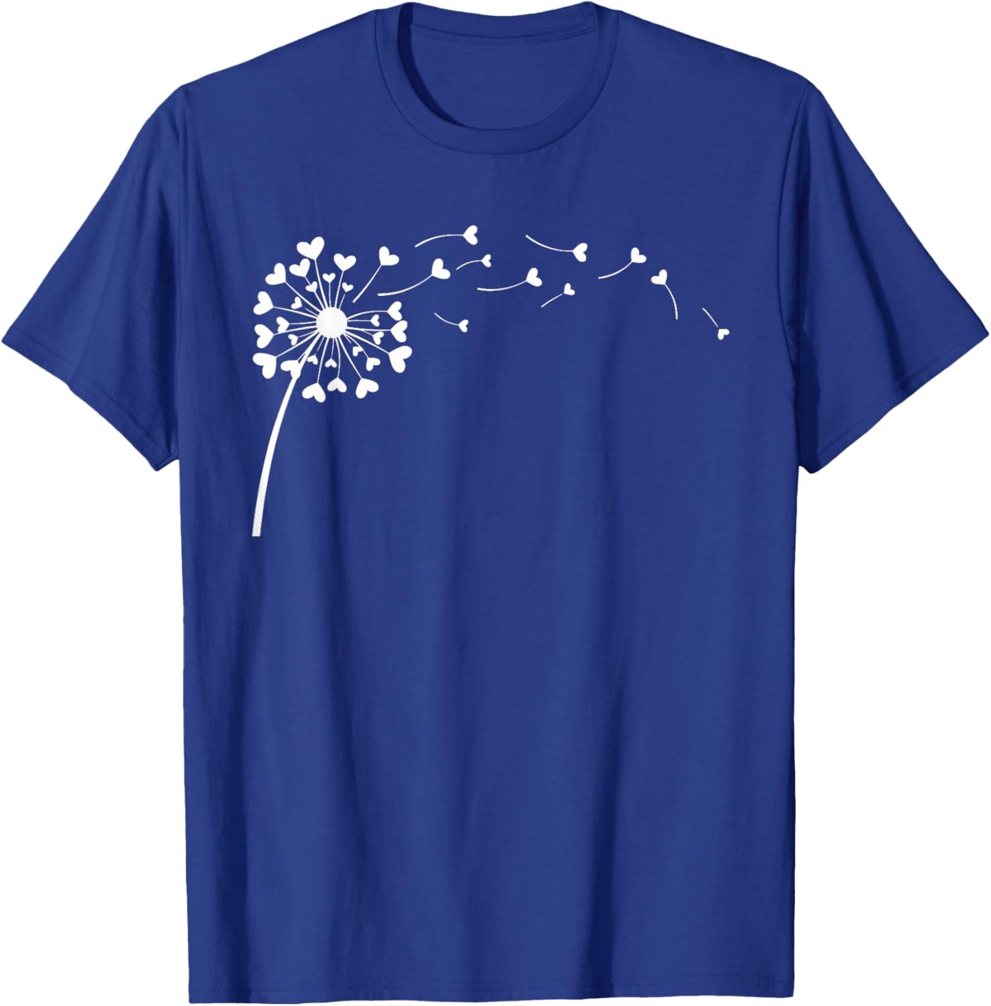 Heart Dandelion Flower Love Cute Valentines Day Girls T-Shirt - T-Shirt | Royal