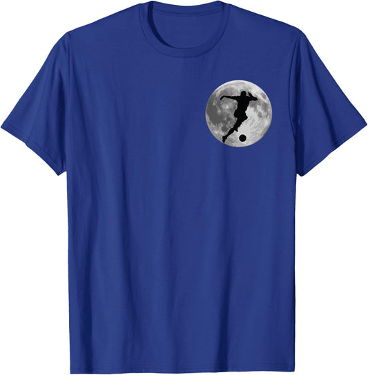Soccer Player Players Coach Fan Child Man Moon T-Shirt - T-Shirt | Royal