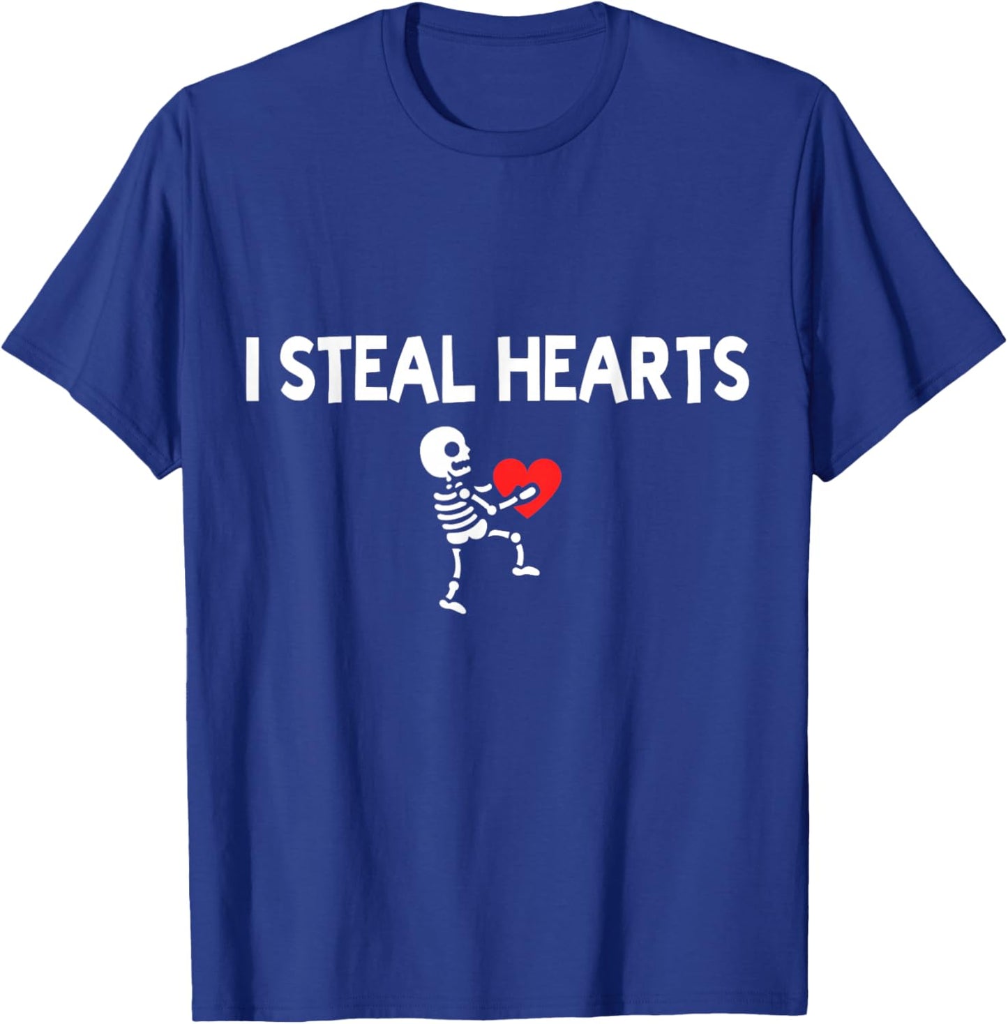 I Steal Hearts Funny Skeleton Valentine Retro T-Shirt - T-Shirt | Royal