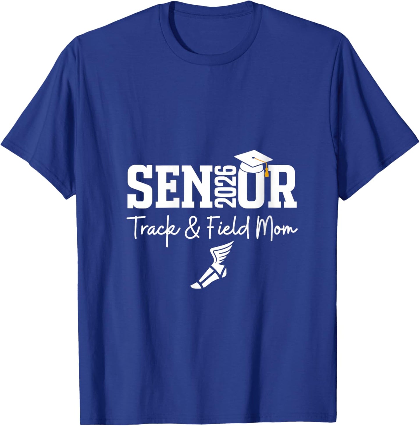 Women's Track & Field Senior Mom Class of 2026 Graduation 26 V-Neck T-Shirt - T-Shirt | Royal