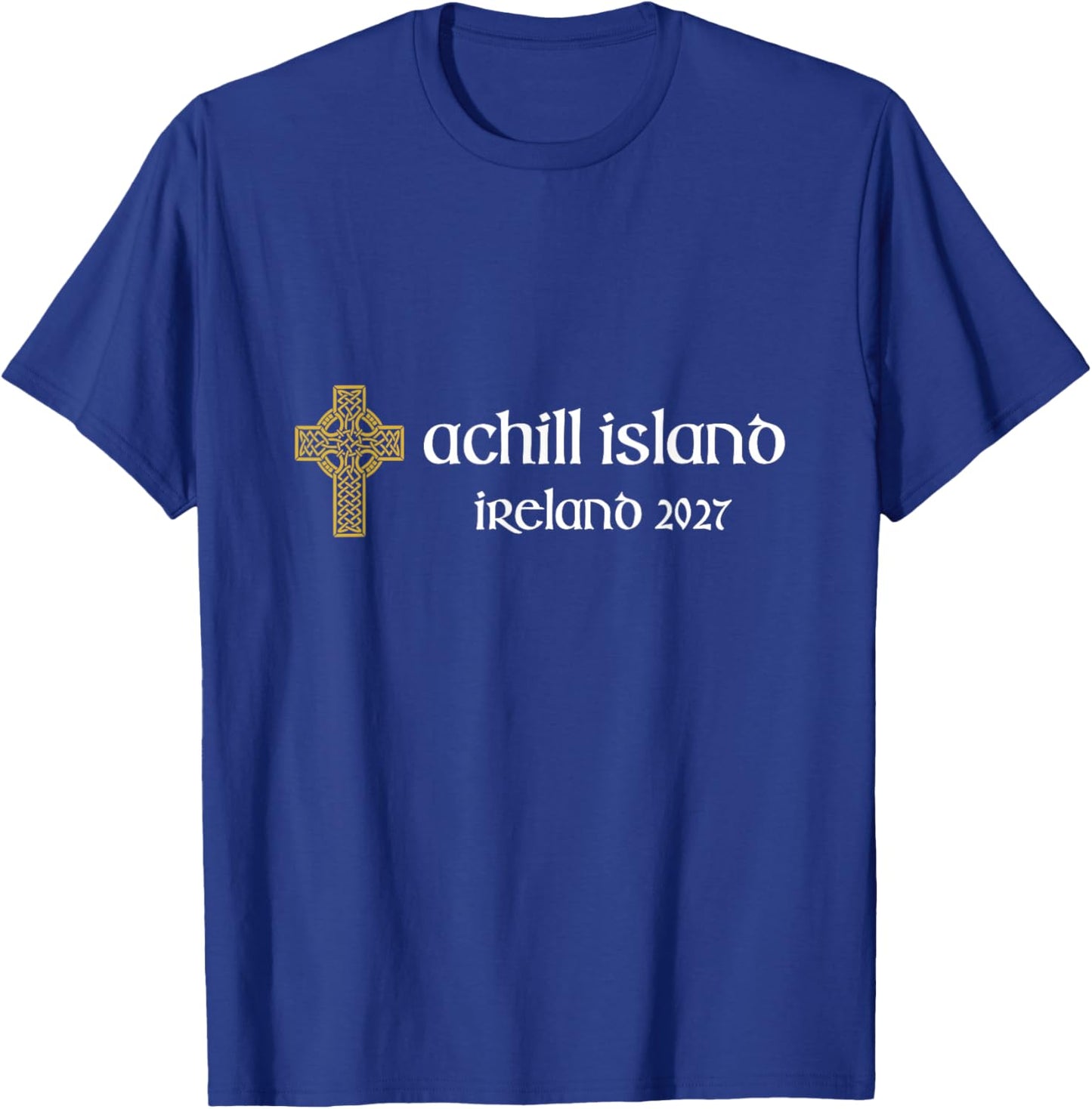 Achill Island Mayo Ireland 2027 Celtic Cross T-Shirt - T-Shirt | Royal