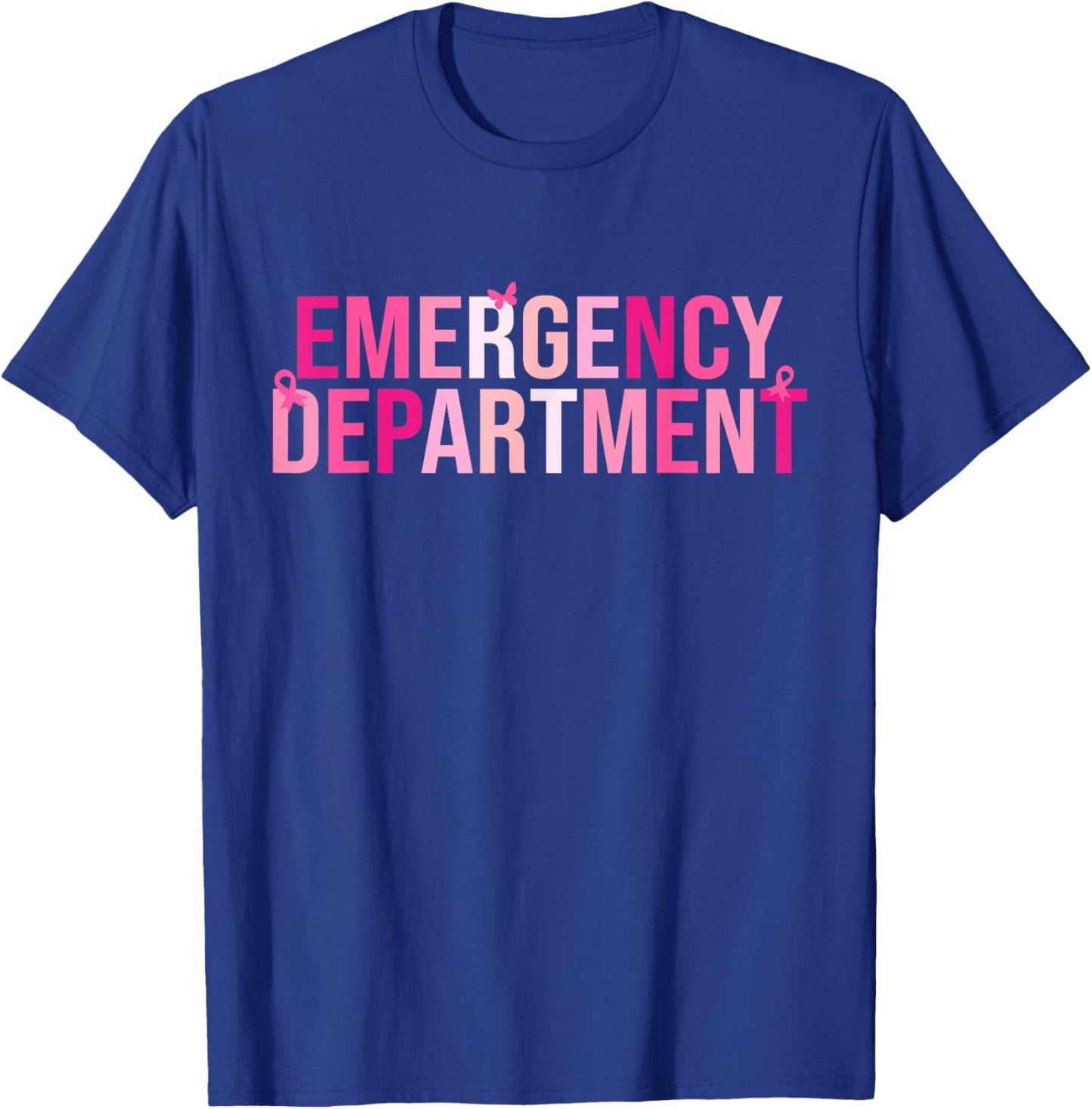 Emergency Department Emergency Room Nurse Breast Cancer T-Shirt - T-Shirt | Royal