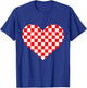 Girls Valentines Heart Silhouette Checkerboard Retro T-Shirt - T-Shirt | Royal
