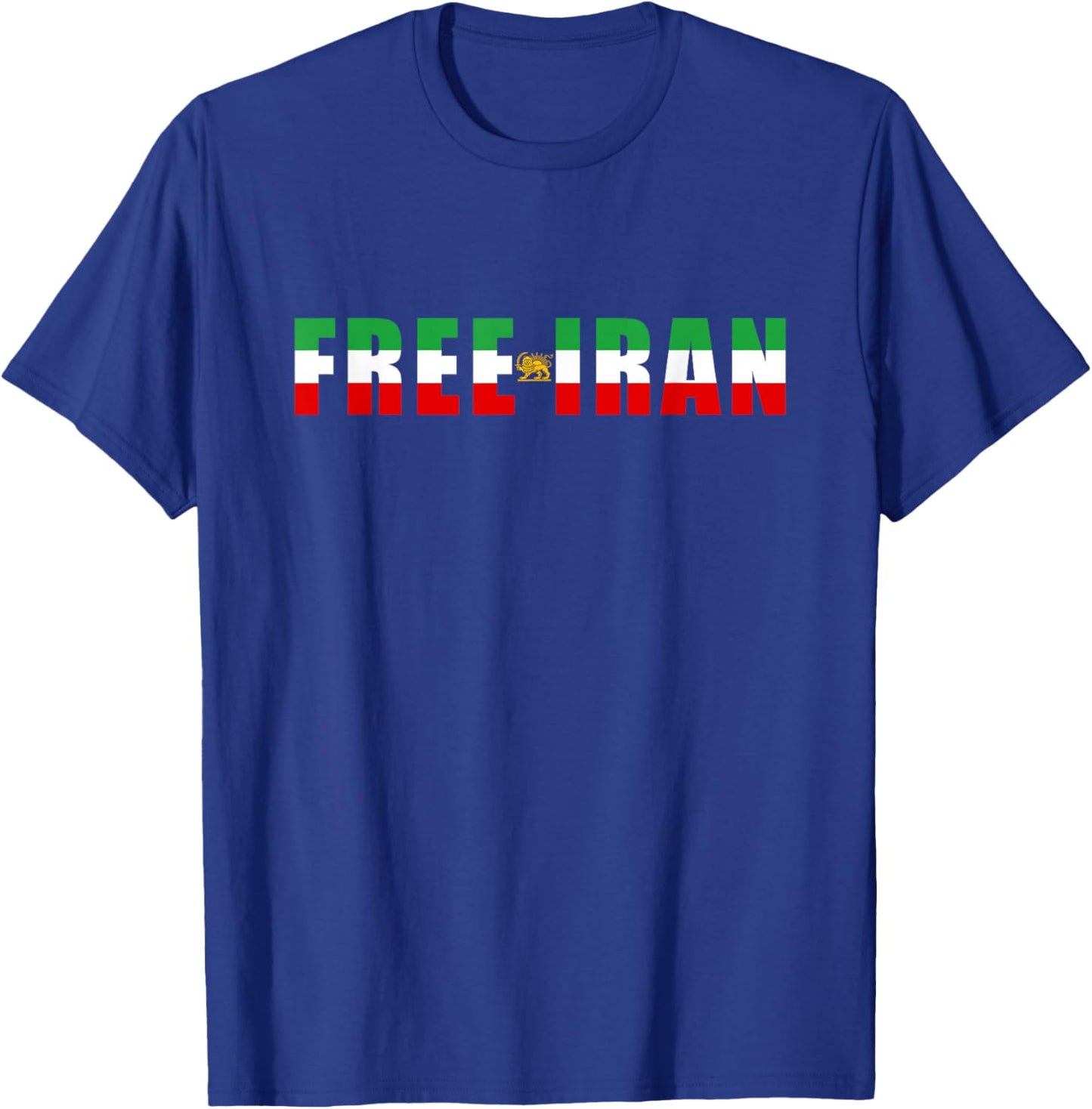 Free Iran – Lion Flag Emblem Historic Heritage Minimal Text T-Shirt - T-Shirt | Royal