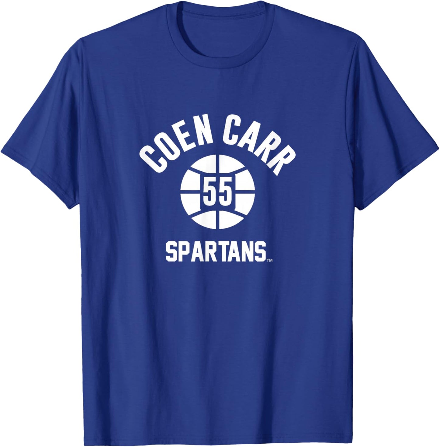 Michigan State Basketball: Coen Carr Name Number Ball T-Shirt - T-Shirt | Royal