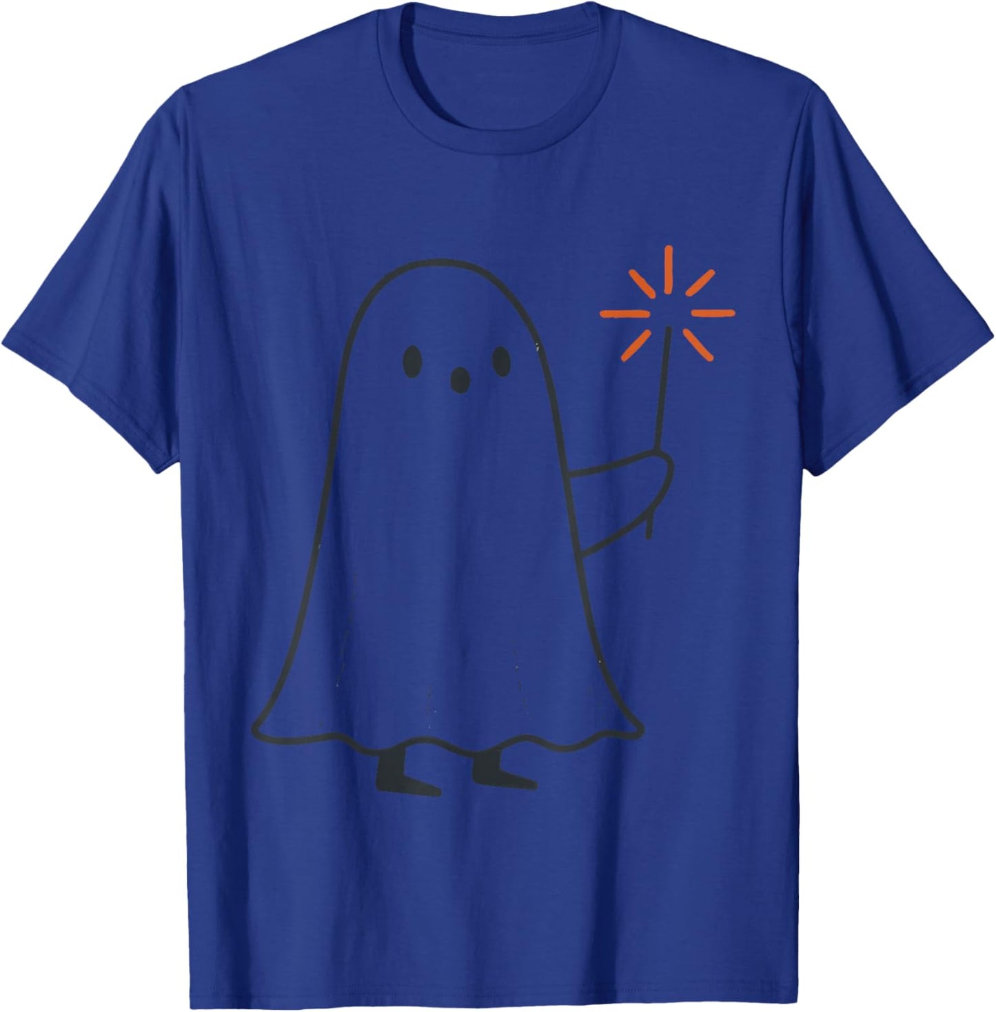 Spooky Ghost Holding Sparkler Halloween Costume Outfit T-Shirt - T-Shirt | Royal