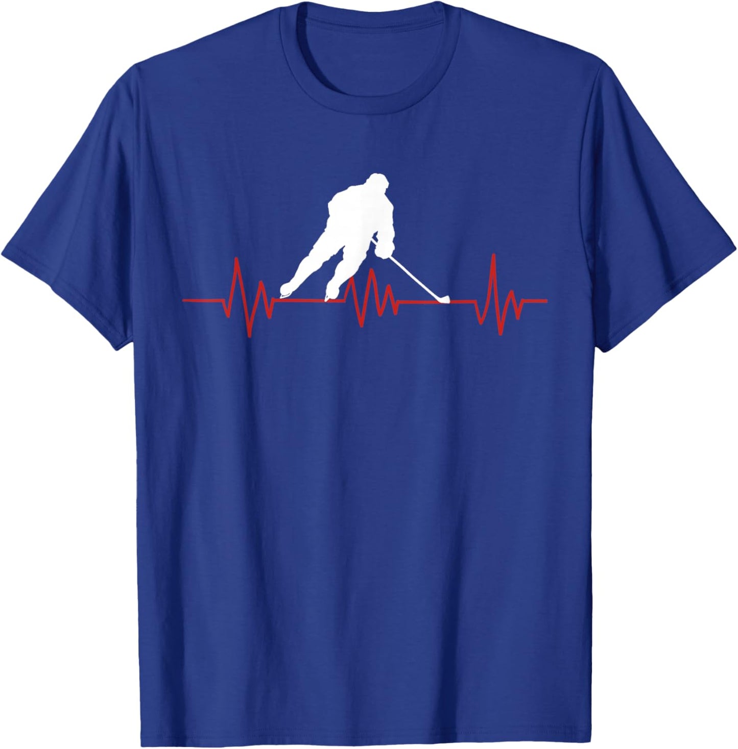Ice Hoceky EKG Hockey Heartbeat T-Shirt - T-Shirt | Royal