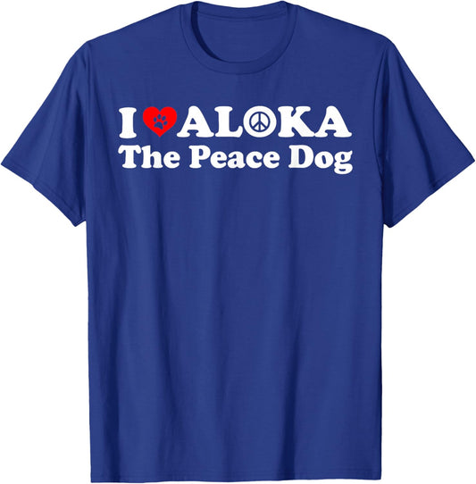 I Love Aloka The Peace Dog Men Kids T-Shirt - T-Shirt | Royal