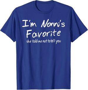 Funny Nonnis Favorite Son Daughter I'm Nonni's Favorite T-Shirt - T-Shirt | Royal