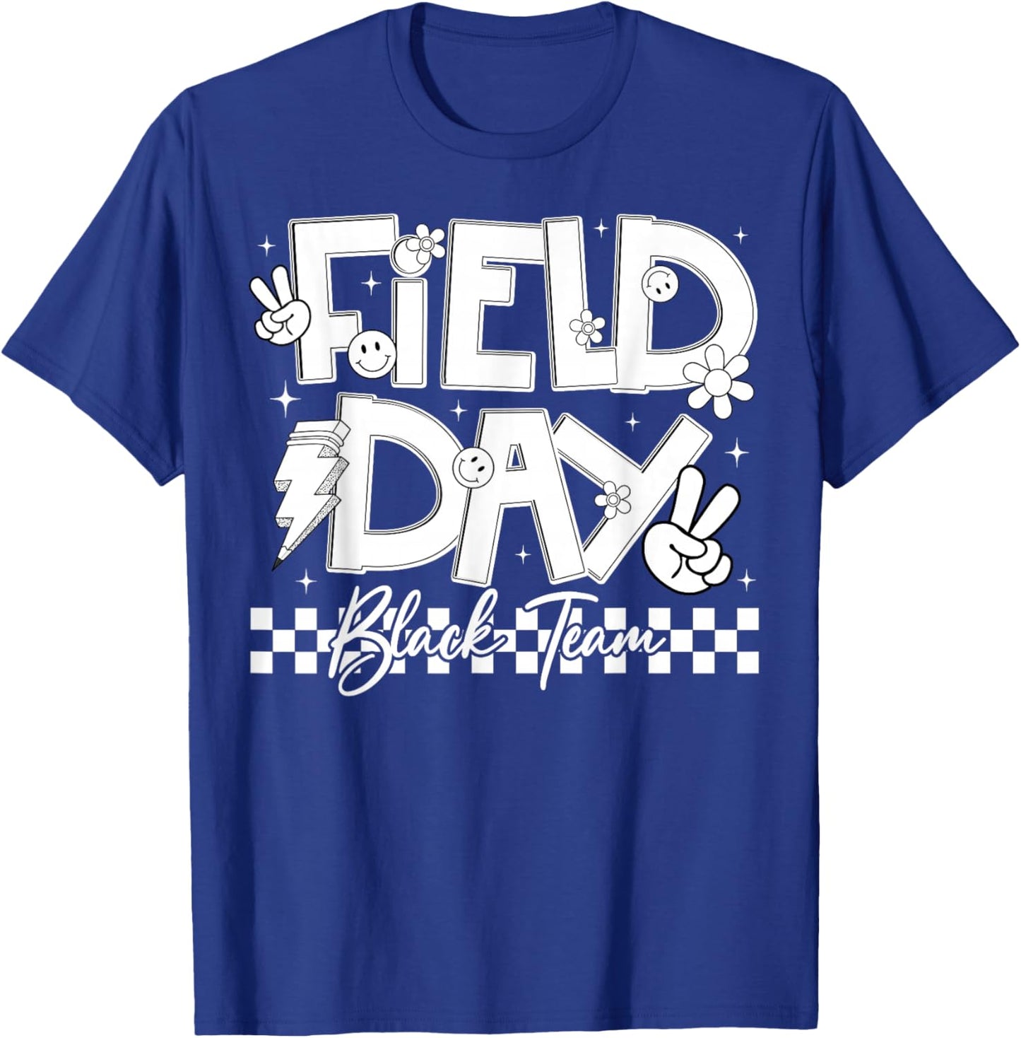 Field Day Black Team Peace Hand Lightning Men Women Kid T-Shirt - T-Shirt | Royal