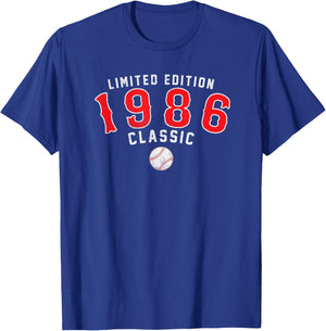 40 Year Old 1986 Classic Baseball 40th Birthday T-Shirt - T-Shirt | Royal
