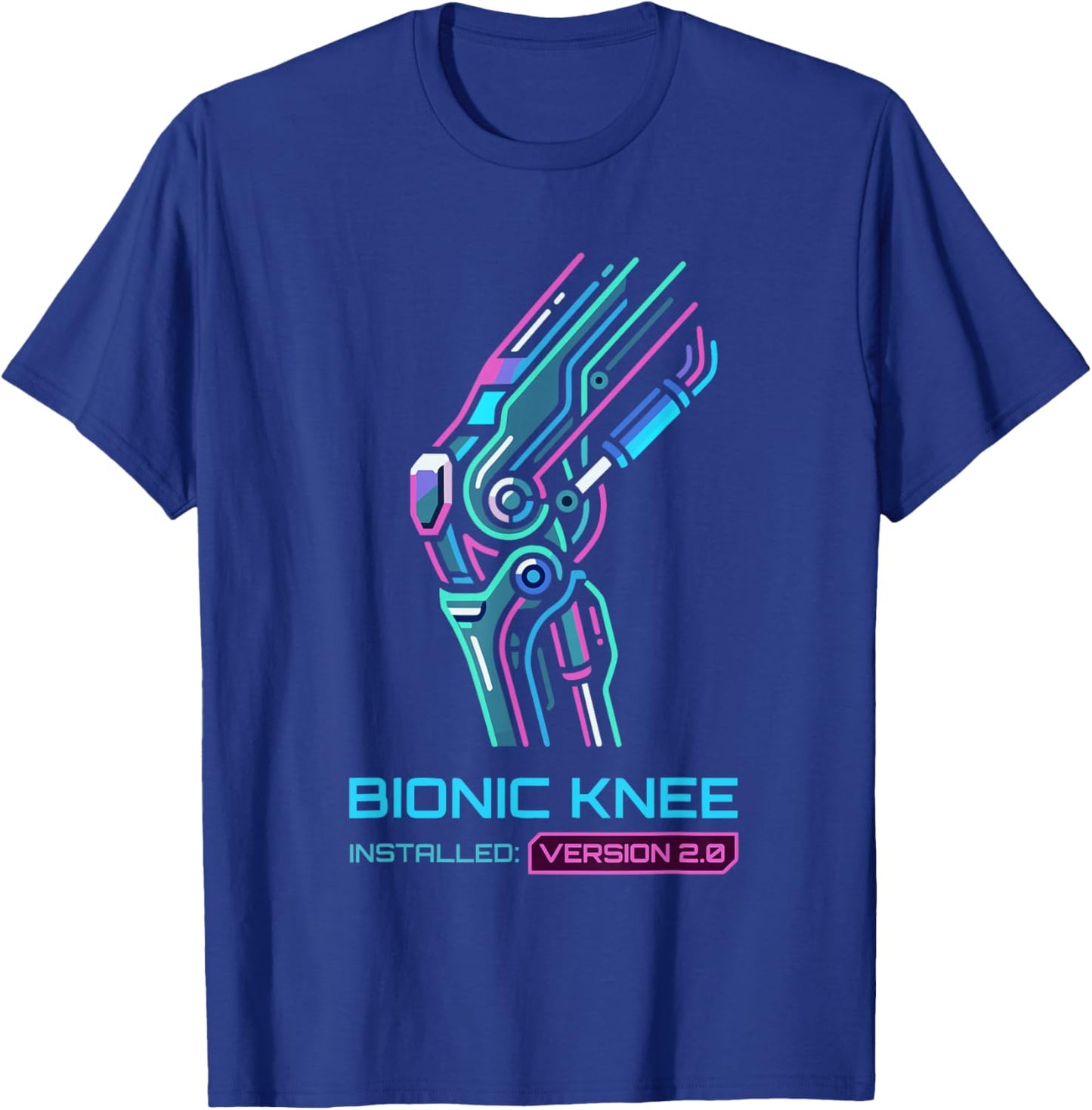 Post Op Knee Surgery Bionic Knee Replacement Recovery T-Shirt - T-Shirt | Royal
