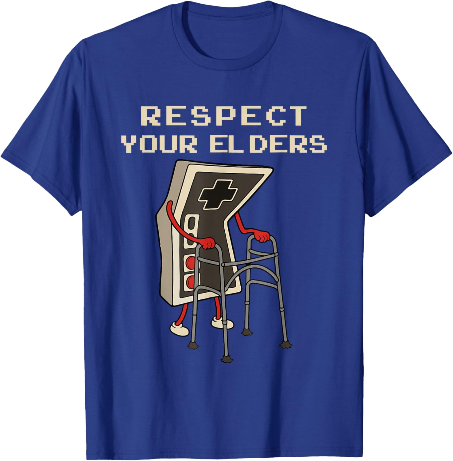 Respect Your Elders Retro Gaming Funny Gamer Controller 80s T-Shirt - T-Shirt | Royal
