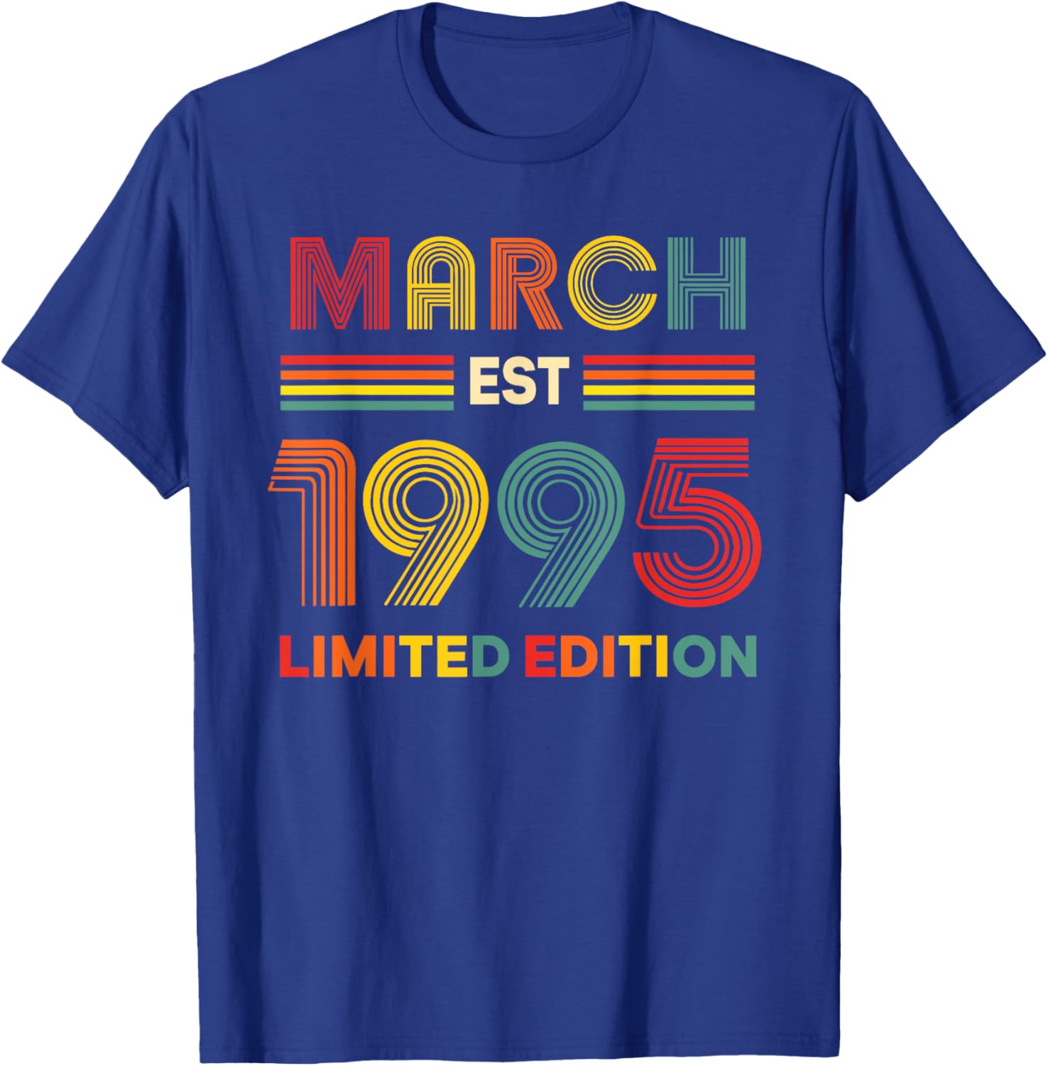 March Est 1995 Birthday Limited Edition 31-Year-Old 31st T-Shirt - T-Shirt | Royal