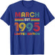 March Est 1995 Birthday Limited Edition 31-Year-Old 31st T-Shirt - T-Shirt | Royal