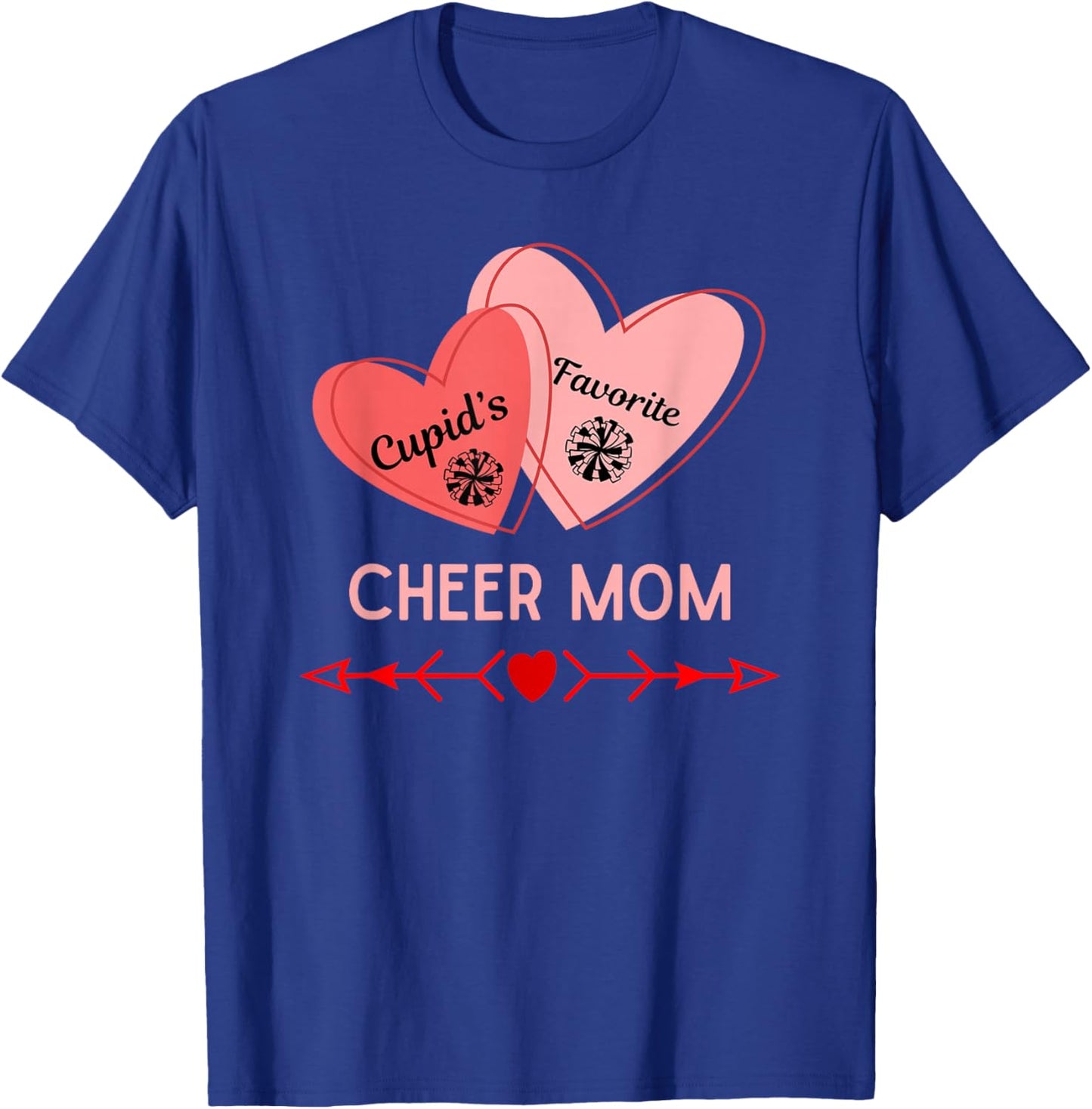 Cupid's Favorite Cheer Mom Valentine's Day Trendy Retro Cute T-Shirt - T-Shirt | Royal